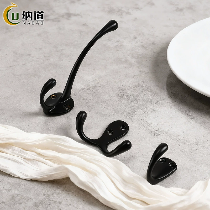 Wholesale brass hardware upper and lower clothes hook hook Chinese solid coat hook solid wood hook porch retro hook