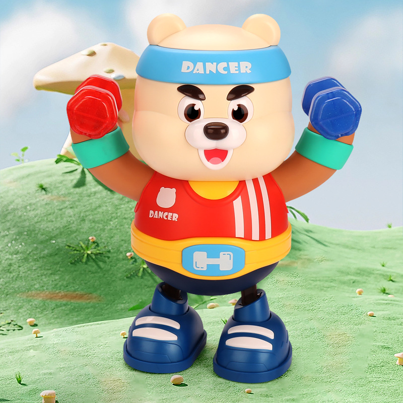 Tiktok mismo baile eléctrico fitness oso música luz swing baile robot juguetes educativos para niños