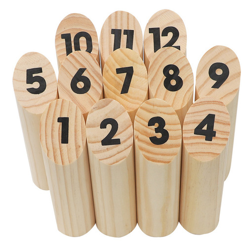 Cross-border wooden Finnish skittle-throwing fun game for children and adults team building interactive bevel ball toys wholesale