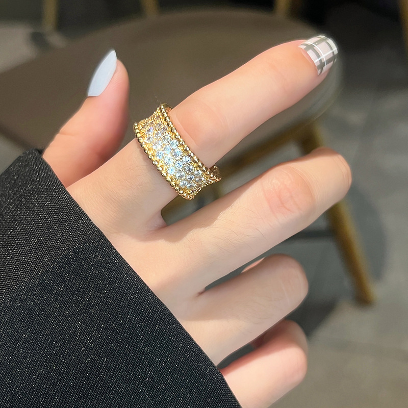 Simple Style Geometric Silver Plated Inlay Zircon Womenu0027S Open Ring 1 Piece