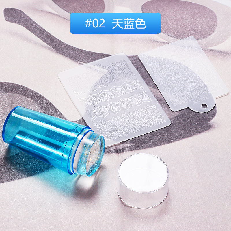 Actualización de manicuras transfronterizas nuevo 2.8 con sello cubierto mango fluorescente cabeza de sello de silicona de arena flotante