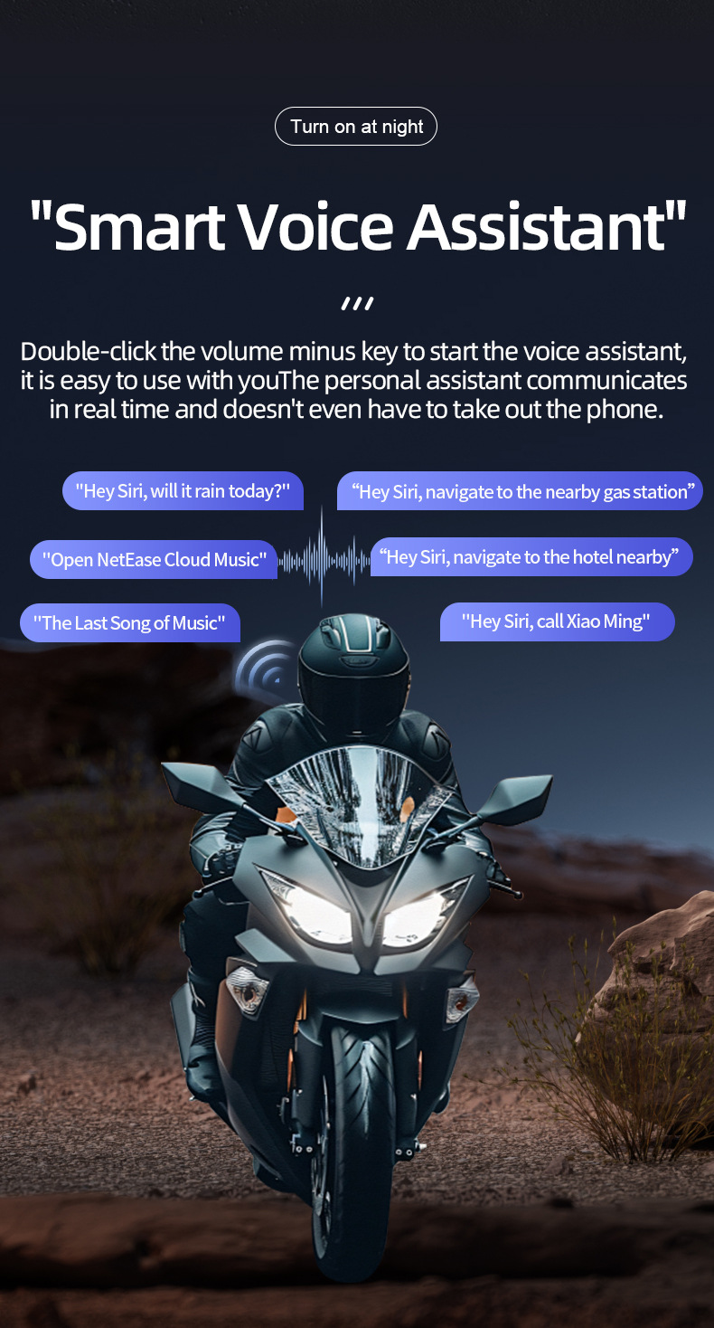 Cool Lighting Motorcycle Helmet Bluetooth Headset Full-Face Half-Face Three-Quarter Helmet Riding Intercom Helmet Headset