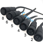 M12圆形防水连接器LED灯M12快卡螺纹2/3/4/5/6/8针防水接头厂家
