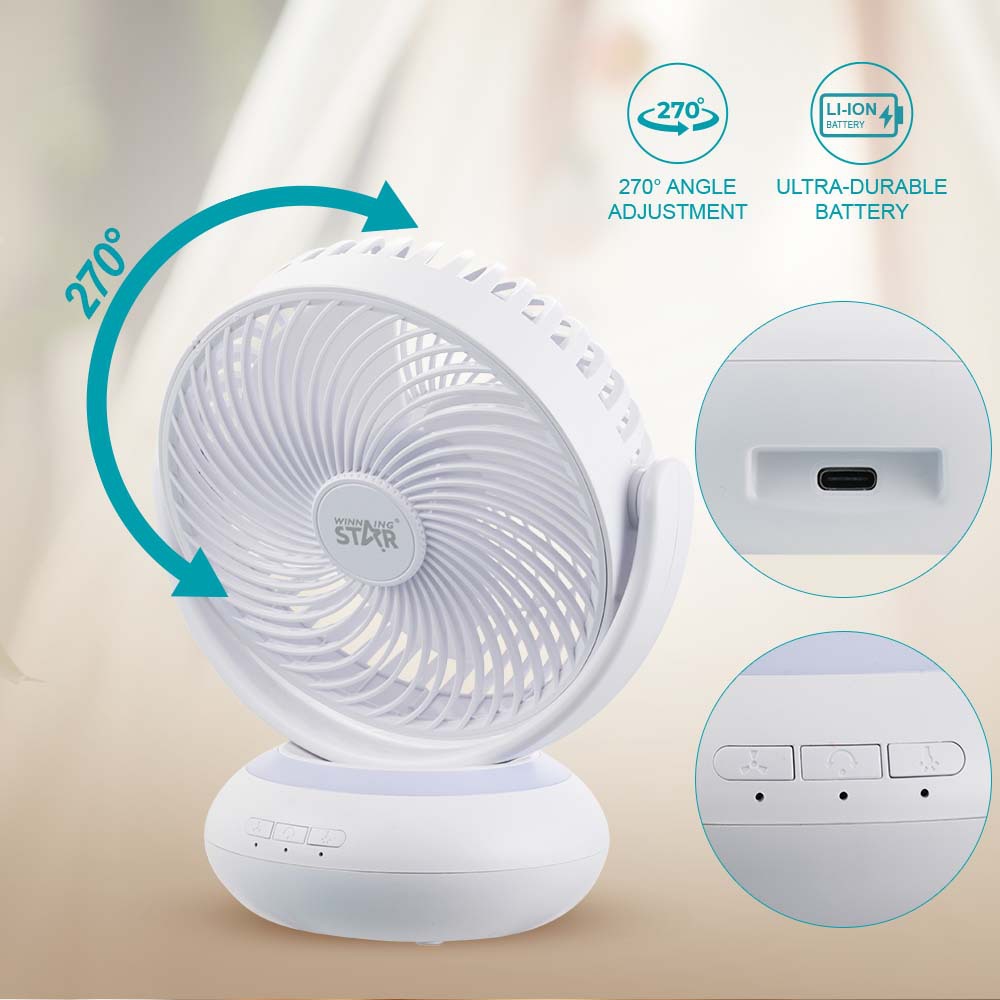 Winning star comercio exterior es exclusivamente para pequeños 7 pulgadas, fácil de transportar, TYPE-C, interfaz USB, ventilador eléctrico que sacude la cabeza