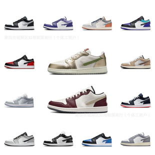 Putian Shoes Pure Original Aj1 Low Classic Retro Joe 1 Low Top Casual Sports Basketball Shoes Golden Feather Black Toe Panda