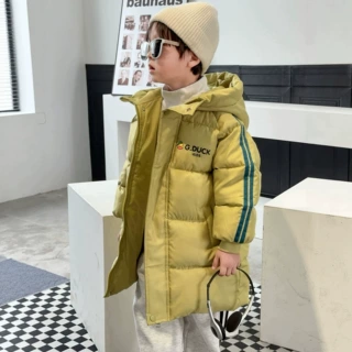 2025新款小黄鸭儿童棉服中长款男童女童小宝宝中大童加厚冬季童装