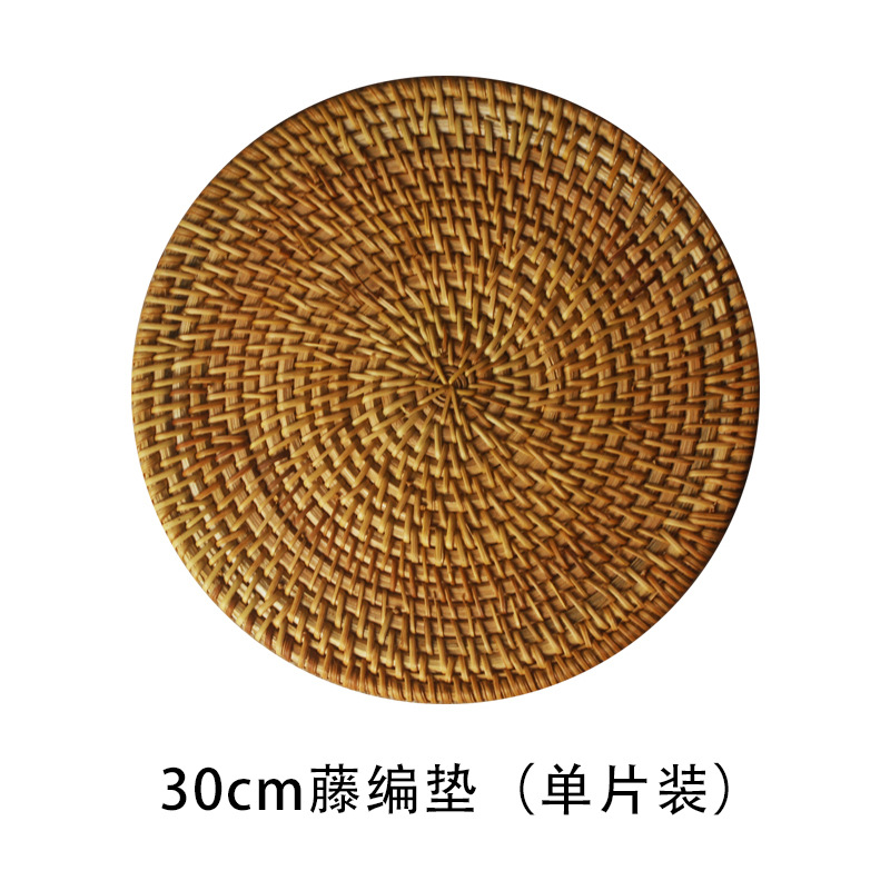 Tejido de caña artesanal almohadilla de taza de té tejido almohadilla de comedor creativa almohadilla de mesa almohadilla de platos almohadilla de aislamiento de calor