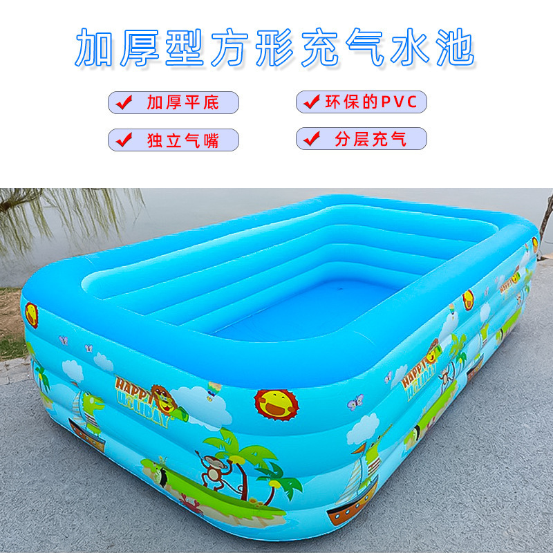 Cross-border Blue and White Inflatable Swimming Pool Thickened Household Adult Swimming Pool Baby Swimming Pool Toy Play Pool
