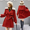 贵夫人风衣外套女装2020今年流行新款冬装小个子垂感加绒加厚大衣|ms
