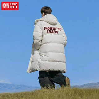 加厚防寒中长款过膝棉服男冬季新款防泼水保暖宽松连帽棉衣外套q