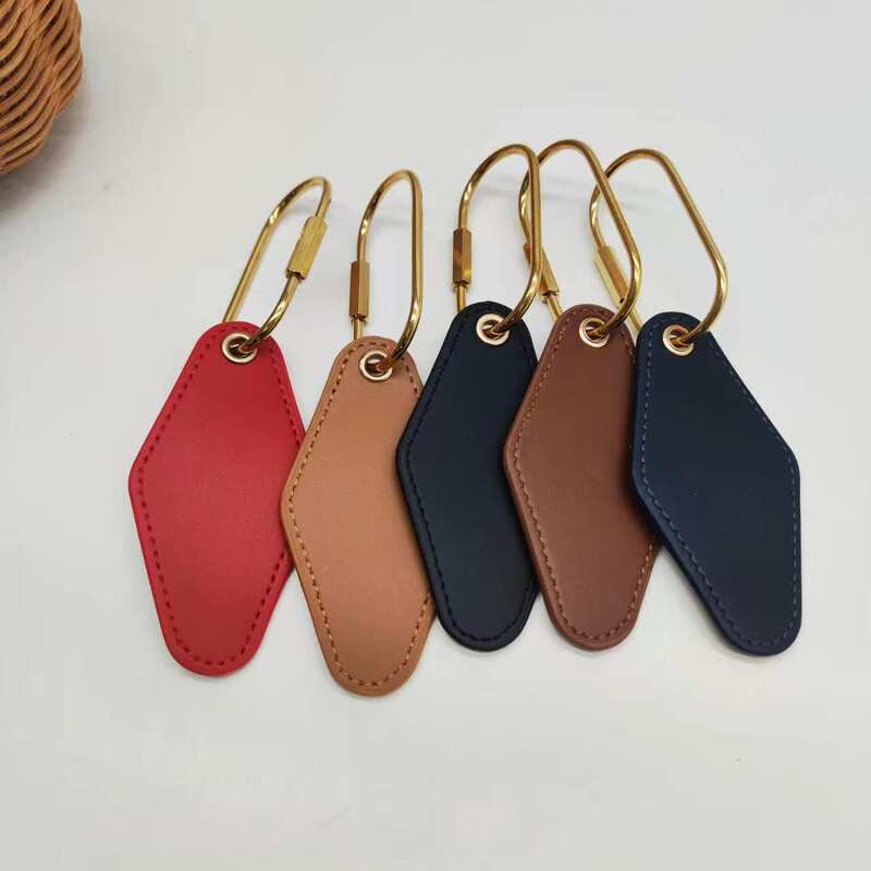 Spot Diamond Keychain Retro Hotel Motel Key Tag Leather Double-Sided Oval Keychain Spot Diamond Keychain Retro Hotel Motel Key Tag Leather Double-Sided Oval Keychain