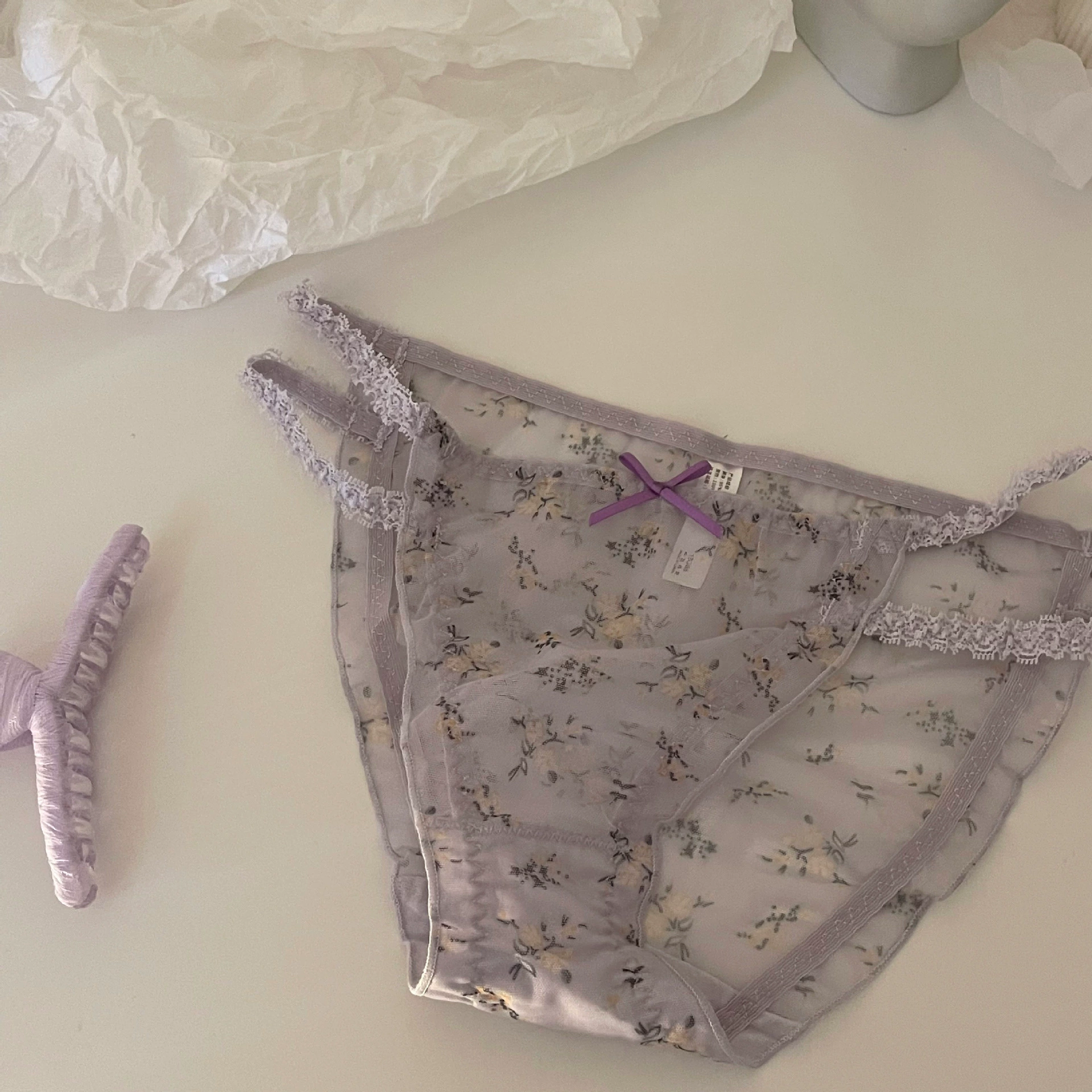 Японские милые кружевные штаны, sexy дышащие брюки, цветочный принт