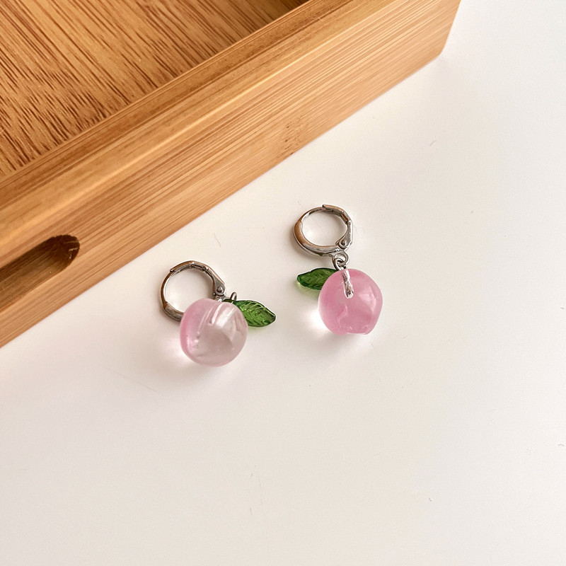 Fruit Pattern Women'S Gender 1 Pair Pastoral Fruit Glass Fruit Women's Earrings
