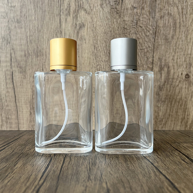 现货可印刷B004-100ml螺口透明香水玻璃瓶便携化妆品按压便捷分装