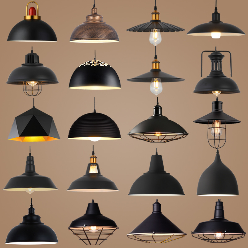 復古工業風燈懷舊鐵藝創意簡約吧檯loft酒店工程單頭餐廳小吊燈罩