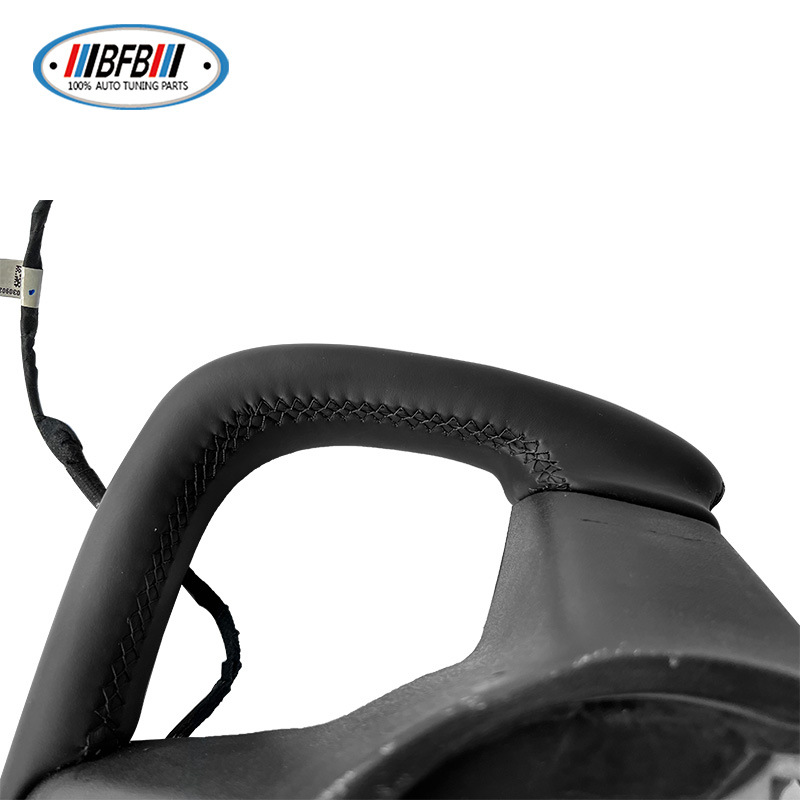 100% Real Carbon Fiber Yoke Steering Wheel - For Tesla Model 3 - Black Alcantara Leather, Aircraft Style