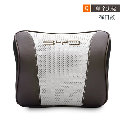 Headrest – Special Neck Pillow Back Pillow - byd-genuine-leather-memory-foam-headrest-brown-and-white-singleknitted-label
