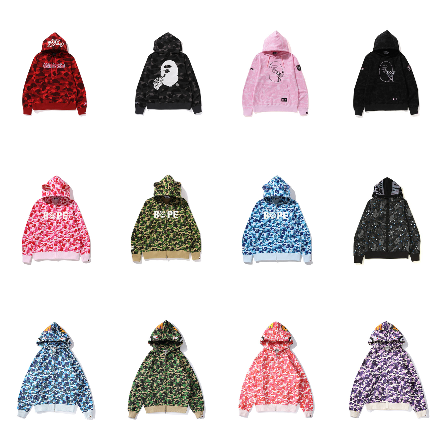 Sudadera con Capucha de Tiburón Camuflada con Bordado/Estampado para Hombre y Mujer | Estilo Casual