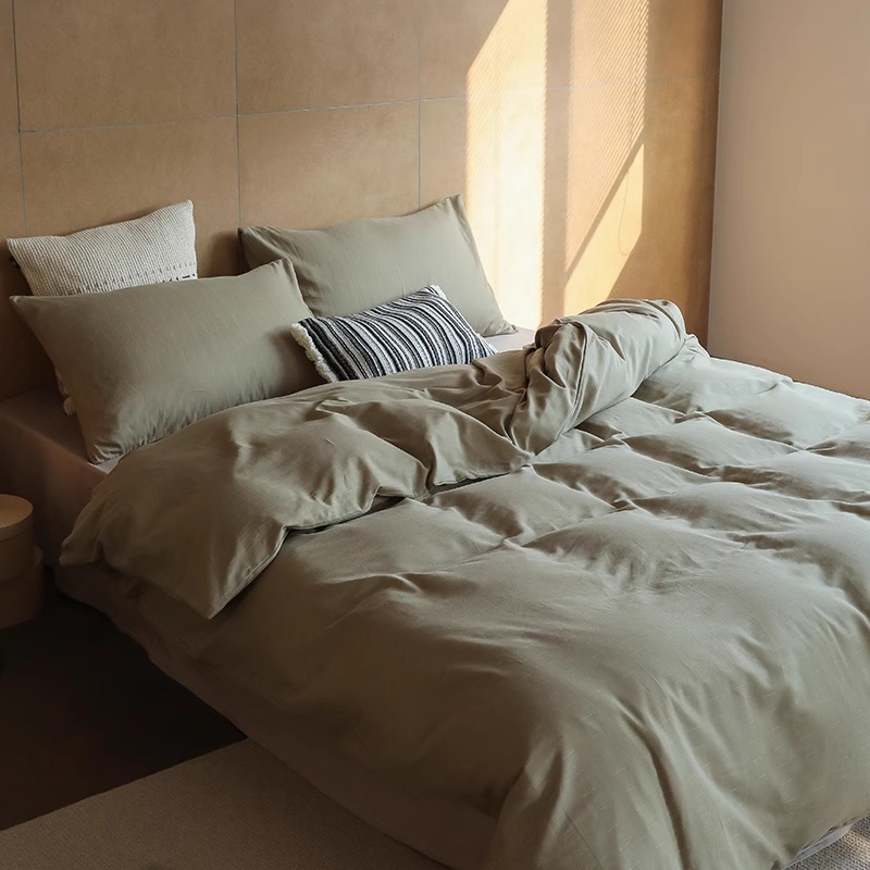 Parure de lit 4 pièces minimaliste double épaisseur pour saison_voghion.com
