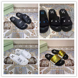 offwhite拖鞋男女外穿软底高跟家用斑马防滑一字沙滩鞋轻盈可外穿