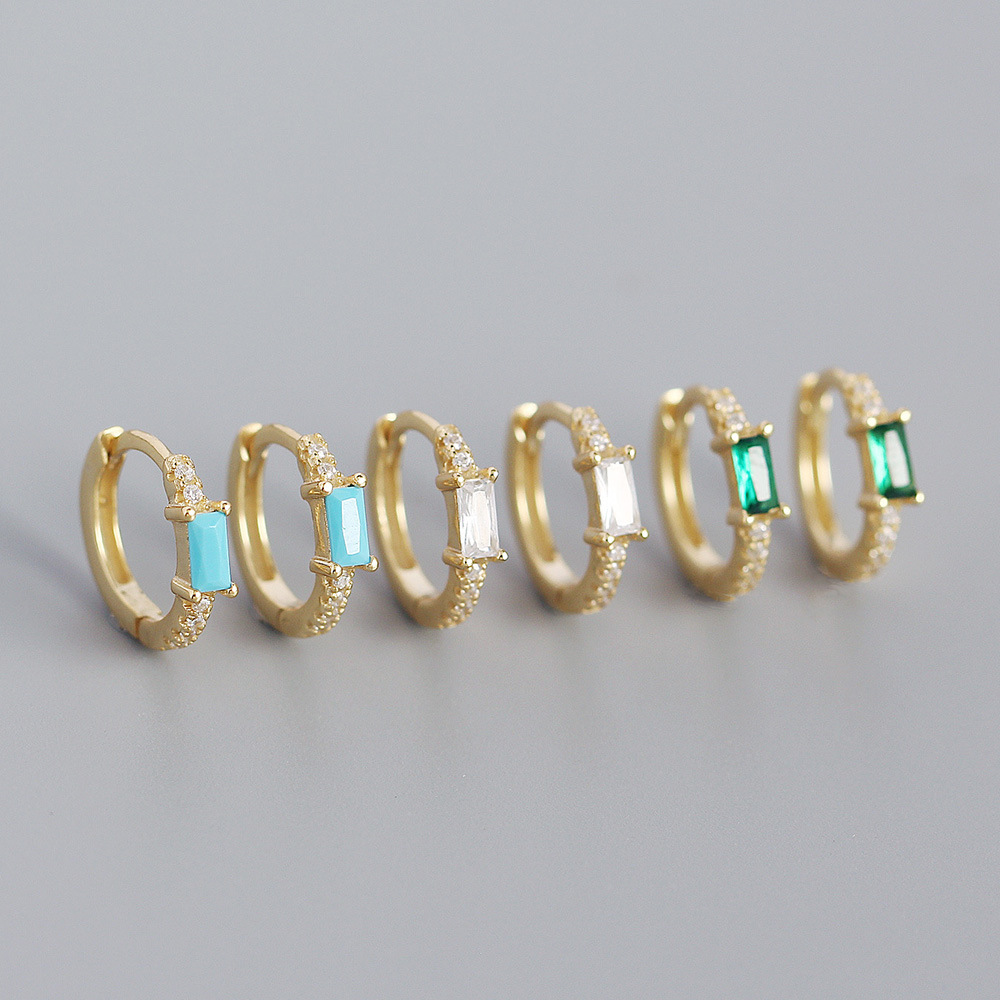 Geometric Fashion Gem Plating Earrings display picture 6