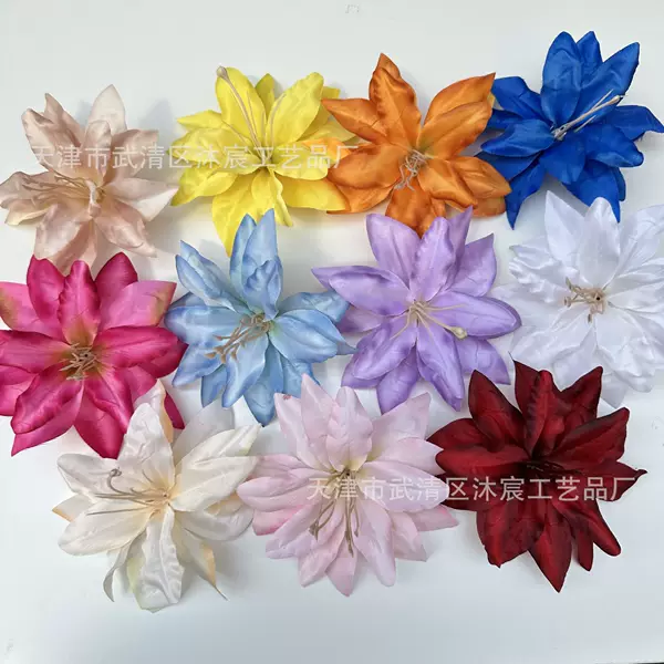 Artificial Small Lily Flower Head Hand-made Artificial Flower Hairpin Hair Accessories DIY Headwear Duckbill Clip Side Clip