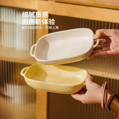 日本式焼き皿オーブン用陶磁器焼きボウル電子レンジは耳付き皿焼き金型を適用して一人で焼きボウルを作る