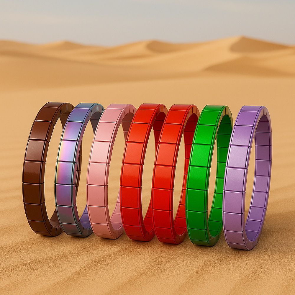 컬러 스테인레스 스틸 이탈리아 모듈 탄성 팔찌 새로운 DIY 수제 스퀘어 팔찌 조립 모듈 보석