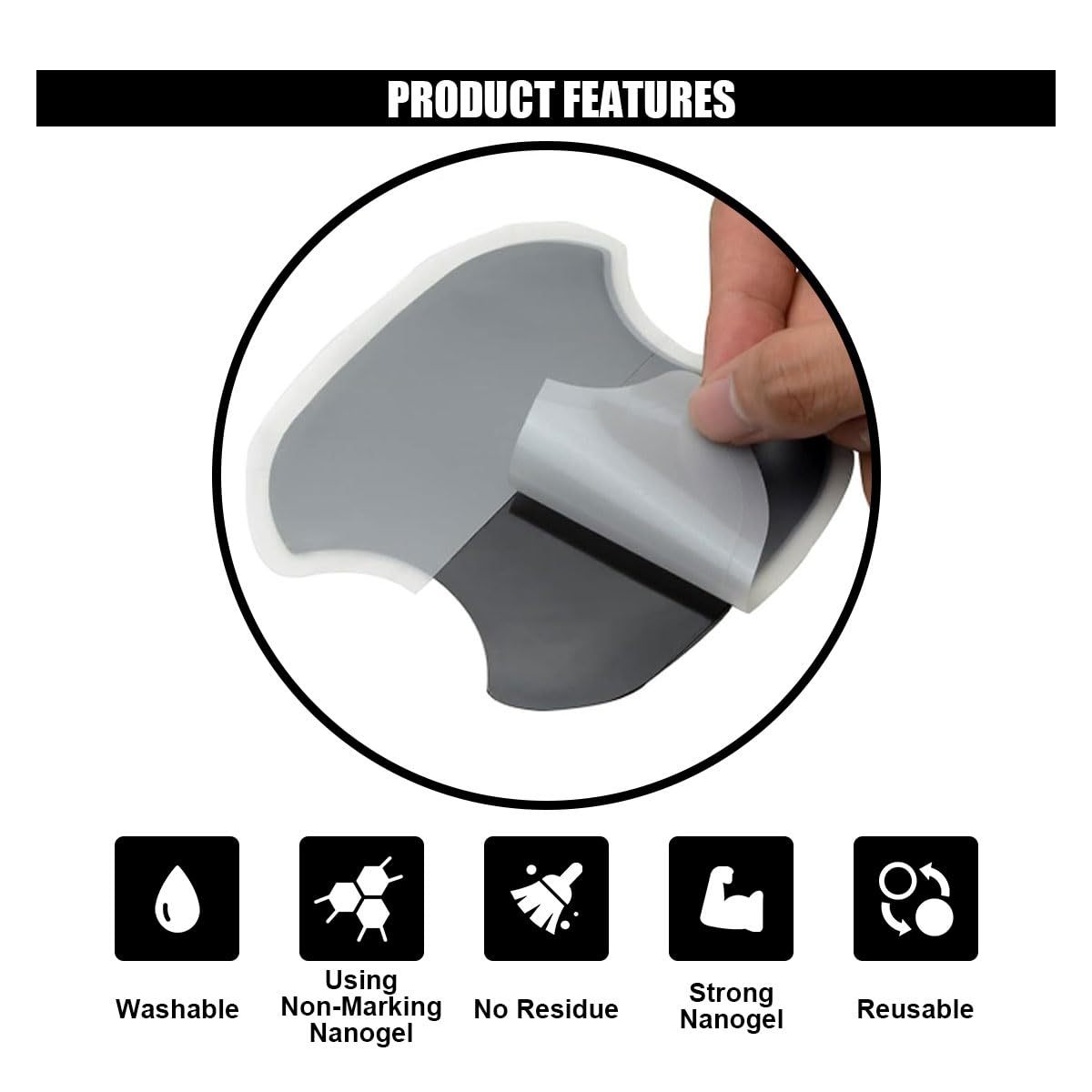 Amazon's Best-Selling Universal Car Magnetic Door Handle Carbon Fiber 4Pcs Car Anti-Scratch Protective Film