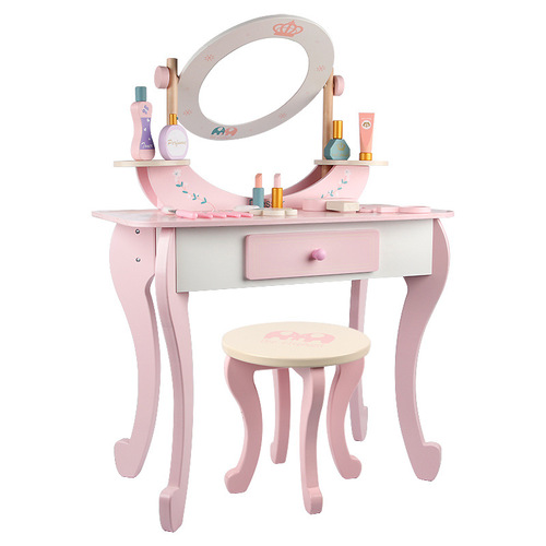 Baby Princess Makeup Vanity, Wooden Family Role-Playing Toy, Simulated Baby Makeup Table, Direct Manufacturer Sale