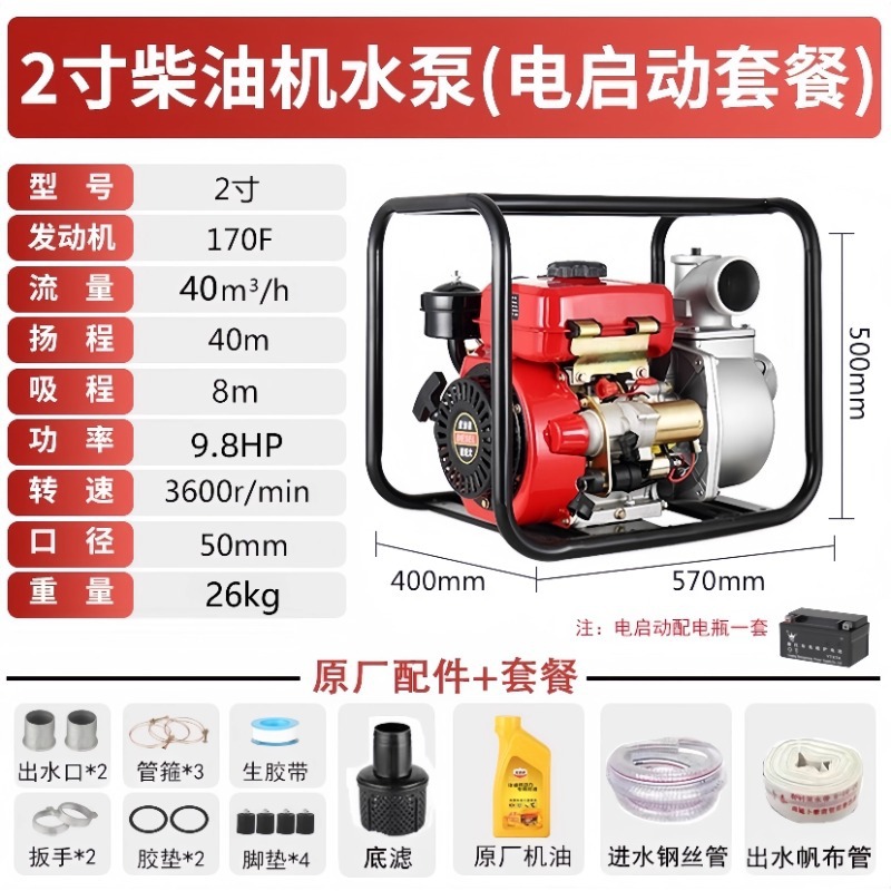 Bomba de agua del motor diesel de gasolina Wuyang honda agrícola de alta presión nueva bomba de bombeo de autoabsorbente para iniciar el riego de tierras agrícolas image 32