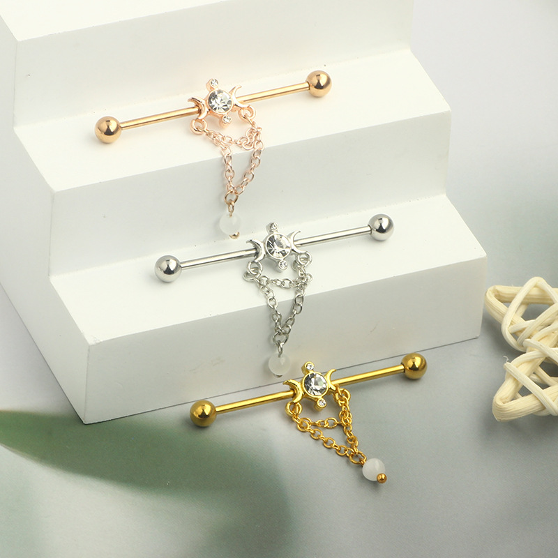 Labret piercing jewelry detail image