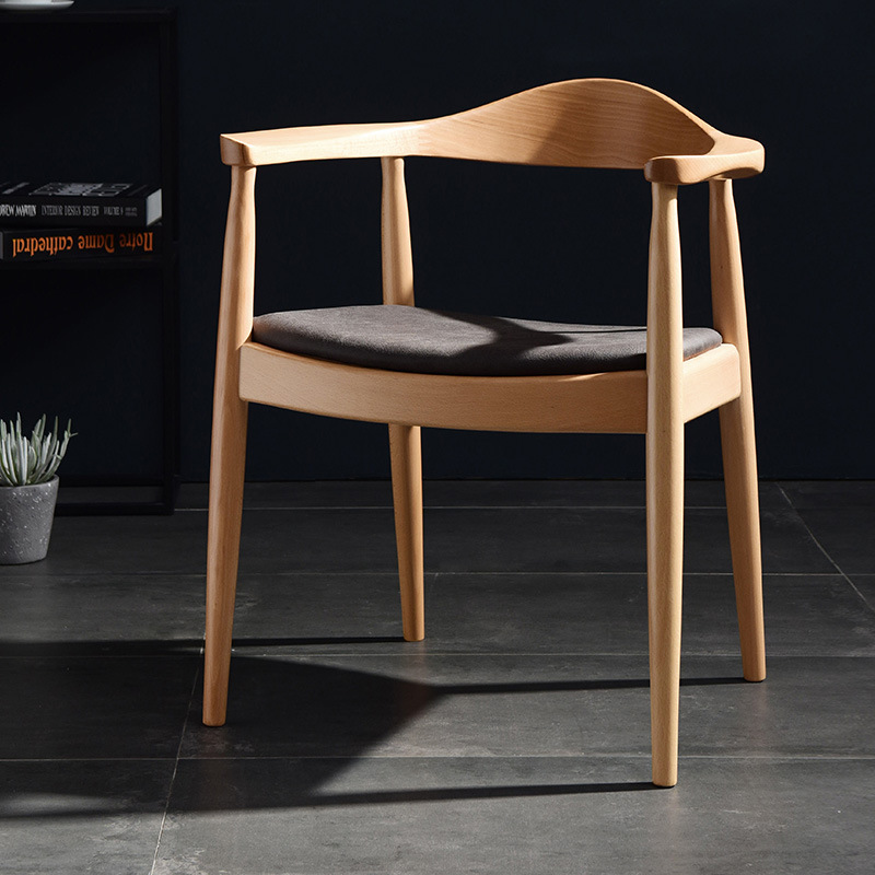 Nordic chair solid wood dining chair Kennedy presidential chair Hiroshima chair coffee shop dining chair leisure simple back chair
