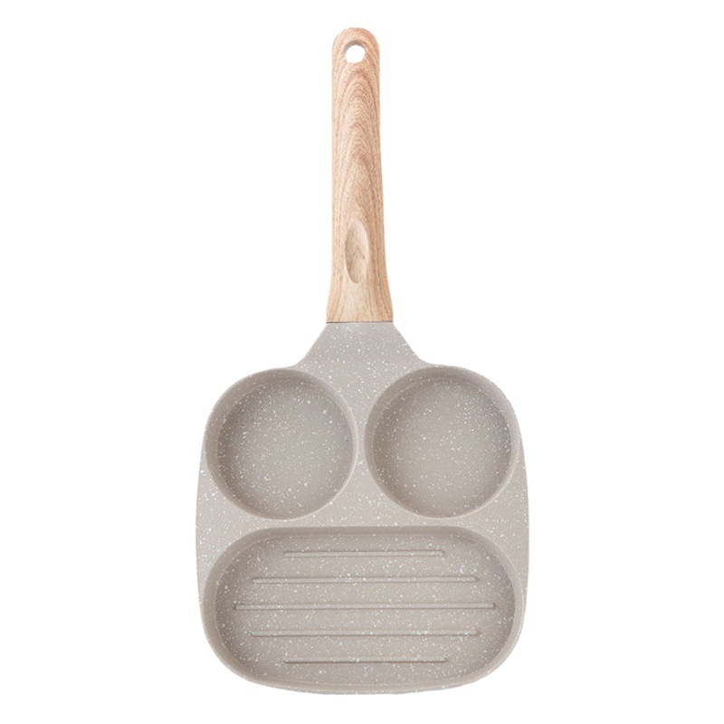 Sartén de Piedra Maifan Tres en Uno, Sartén para Desayuno, Hamburguesas y Huevos, Sartén Antiadherente Universal para Gas