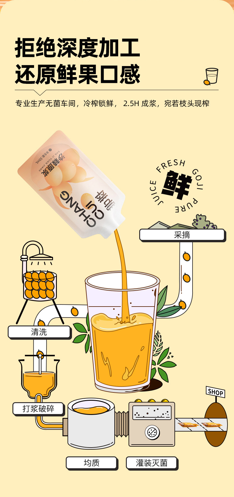 Sea Buckthorn Juice Puree 300ml 10 Sachets Gift Box Ready to Drink Shā Jí Yuán Jiāng quality and texture