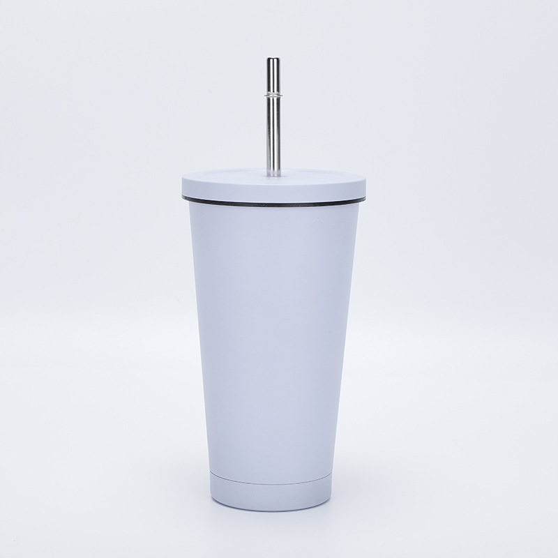 Suministro directo transfronterizo portátil de paja del coche taza de café de la Oficina taza de vacío de doble capa termo taza de regalo al por mayor