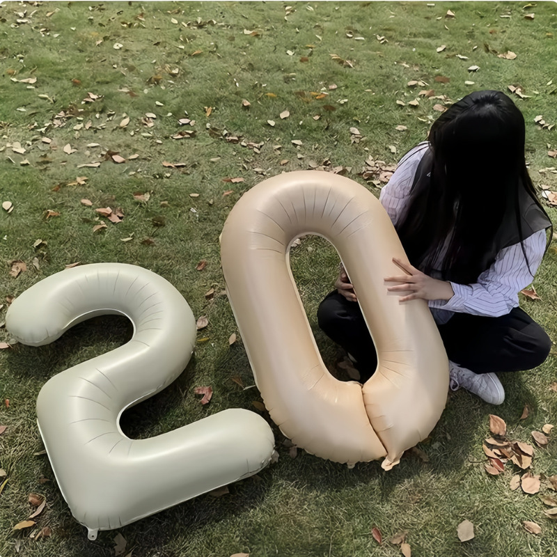 40inch アルミフィルムデジタルバルーン ベビーブルーピンク 女の子の誕生日シーンの装飾 ベビー123歳の誕生日の装飾|undefined