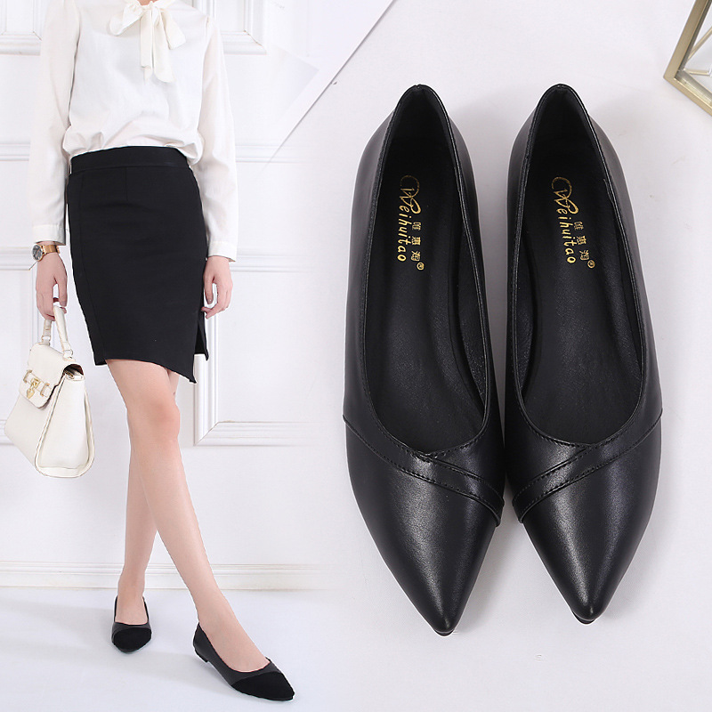 2025 Versatile Trendy Shoes Sexy Fashion Work Shoes for Women Shallow Black Flat Comfortable Soft Sole Professional Pointed Toe Single Shoes 2025 Versatile Trendy Shoes Sexy Fashion Work Shoes for Women Shallow Black Flat Comfortable Soft Sole Professional Pointed Toe Single Shoes