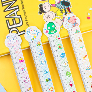 Creative Cute Cartoon Soft Ruler 15cm Scale Bendable Plastic Ruler Primary School Drawing Measurement Tool