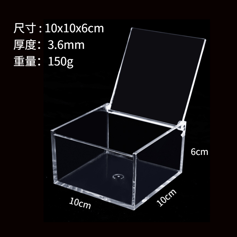 Caja de almacenamiento acrílica transparente, cuadrada, para micro paisajes, PS, al por mayor