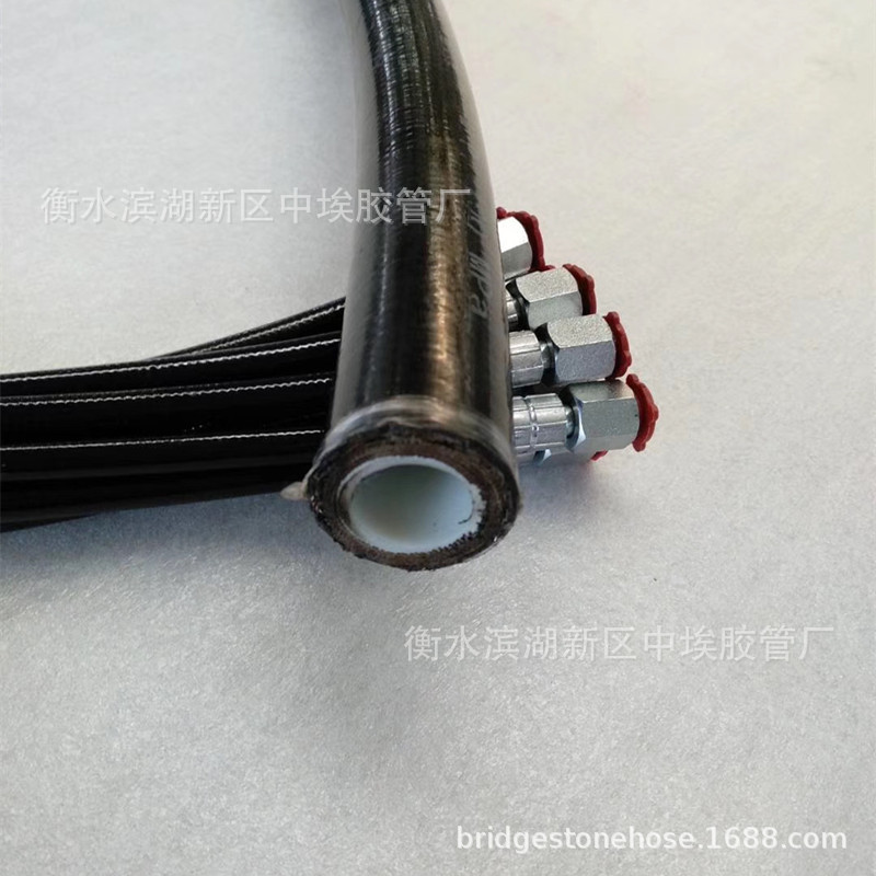 特氟龙管厂家批发DN6 DN8 DN10 外编304包黑色外皮铁氟龙管