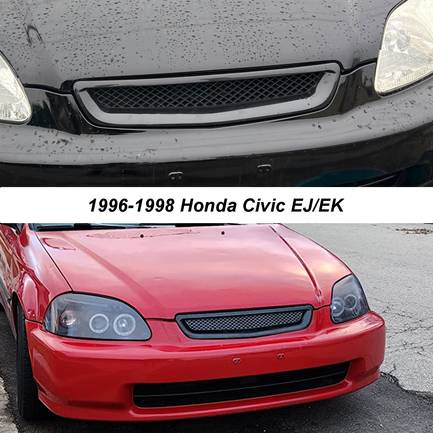 Car Modification Intake Grille Modification Suitable for Honda Civic 1996-98 Abs Carbon Pattern Cross-Border