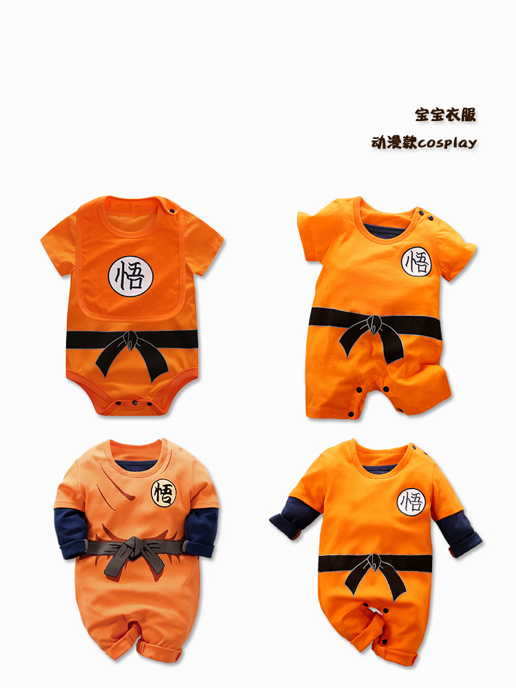 Ropa de bebé de dibujos animados ropa de verano y otoño Wukong Dragon Ball serie divertido algodón bebé mameluco mono transfronterizo al por mayor