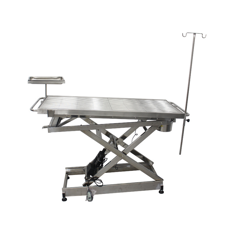Mesa de disección animal, mesa de cirugía eléctrica de temperatura constante médica de acero inoxidable ajustable, mesa de tratamiento y diagnóstico para mascotas