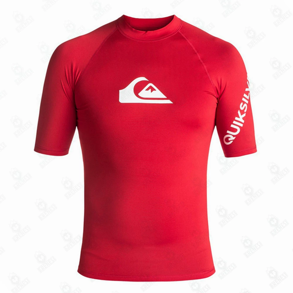Quiksilver, быстрая сушка купального костюма, единый комплект для зала, с коротким рукавом, солнцезащита