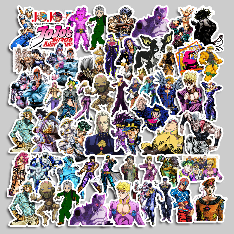 50 piezas de JOTO JoJo maravillosa aventura de dibujos animados transfronteriza equipaje pegatinas impermeable DIY álbum pegatinas