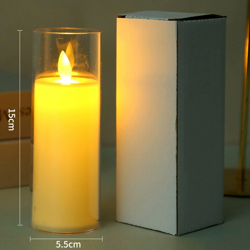 LED электронная акриловая свеча, стеклянное вечернее украшение
