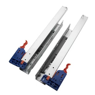 Three-Section Hidden Bottom Buffer Guide Rail Cabinet Hidden Slide Rail Damping Bottom Drawer Slide Rail Buckle Handle