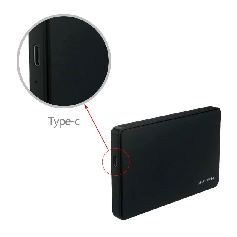 TYPE-C USB3.1 корпус для 2.5" SATA SSD/HDD для ноутбука, универсальный мобильный корпус