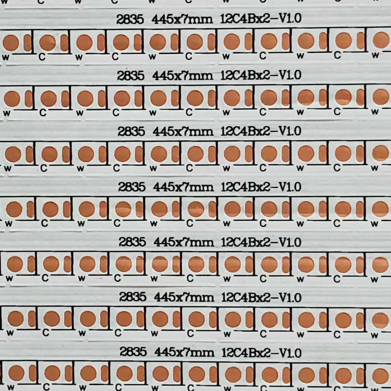 FPC软灯条板6寸小夜 2835双色 4B12C*2 445*7MM*35PCS 13010319